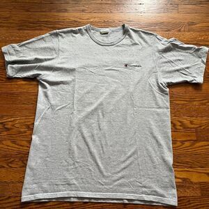 Champion Men's XL Classic Solid Gray Blank Spellout Logo T-Shirt Casual Minimal